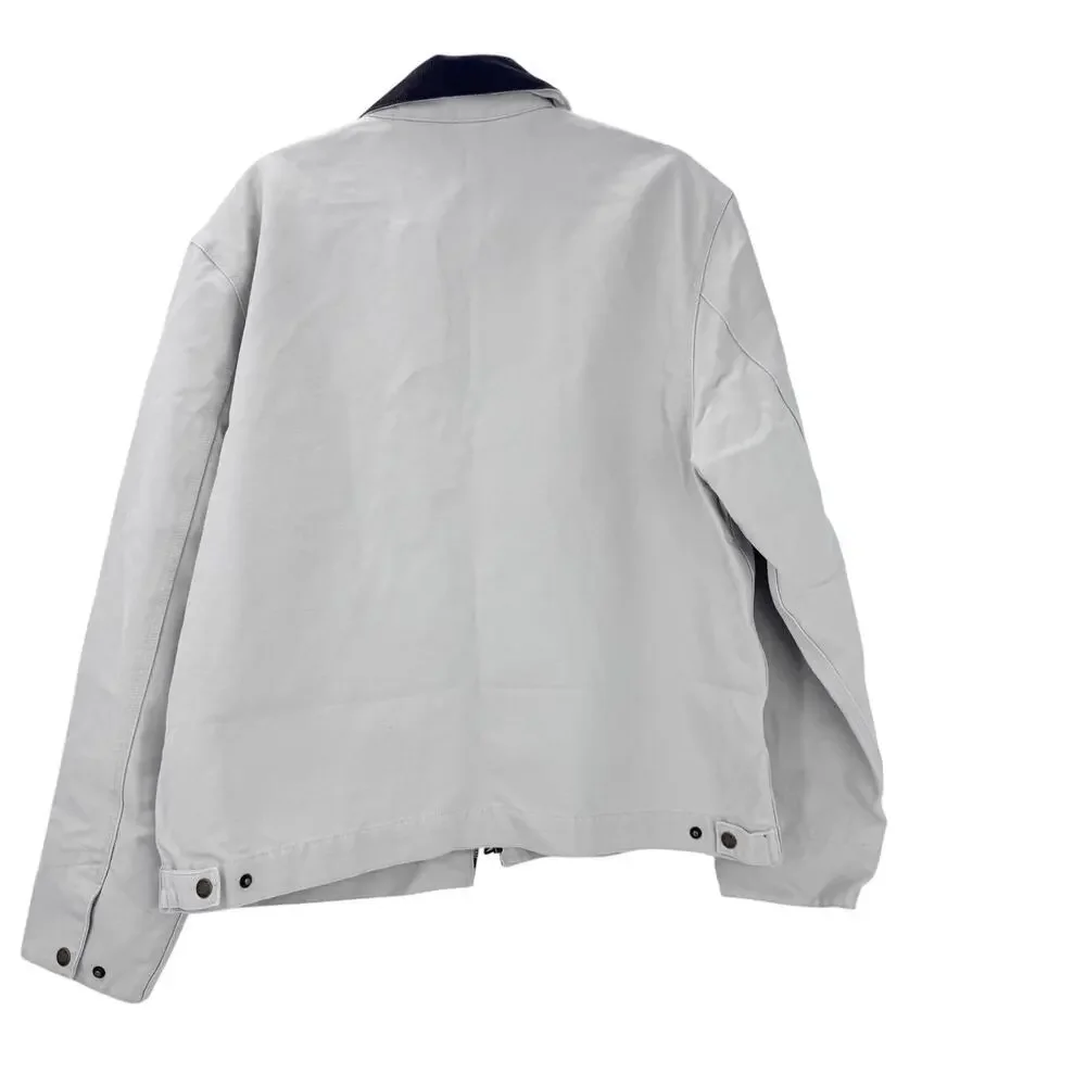 J. Crew Men's Long Sleeve Canvas Work Jacket Full Zip Stone Gray Size L NWT